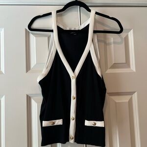 J.Crew Black Ribbed Knit Top XL